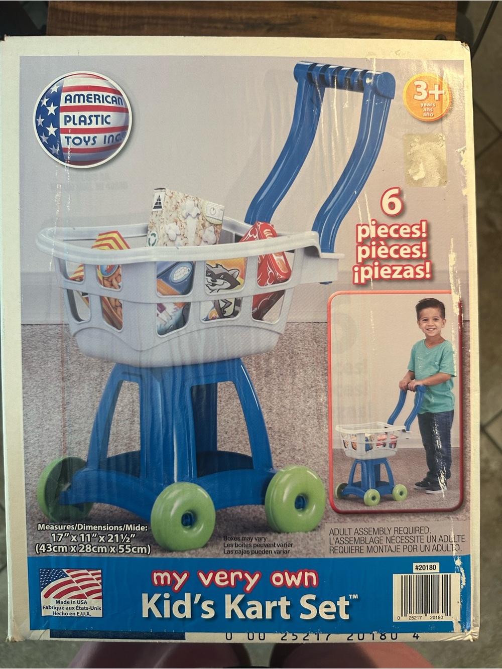 American Plastic My Very Own Kid's Kart Set - Blue and White cart buggy